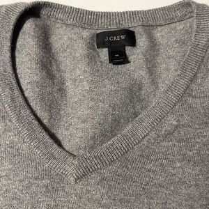 Womens J Crew medium pullover sweater gray cashmere cotton v-neck